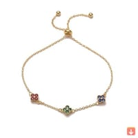 HECHENG، سوار بمشبك زركونيا مطلي بالذهب عيار 18 قي...