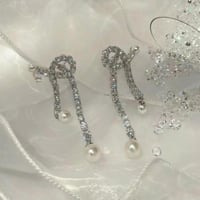 مجوهرات اللؤلؤ مع بلورات الساحرة الامعة المرأة قلا...