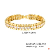 مشبك ورق سلسلة سوار 14K مطلية بالذهب