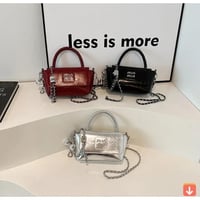 حقيبة كتف كروسبودي حقيبة مربعة صغيرة من جلد البولي...