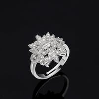 طقم من الزركون الابيض الفاخر مطلي بالذهب الابيض