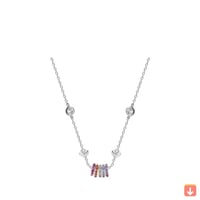 قلادة تصميم كوري متعدد الالوان من الفضة 925