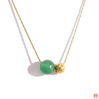 قلادةالحجر الطبيعي حبة قلادة القلائد للنساء شيك رق...