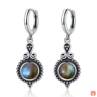 حلق تصميم 925 فضة الكيانيت الطبيعي