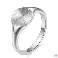 خاتم نسائي نحت من الفولاذ المقاوم للصدأ