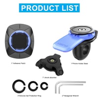 حامل هاتف بمرآة للدراجة النارية مع مُخمد اهتزاز -...