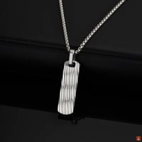 قلادة من الفولاذ المقاوم للصدأ للرجال قلادة شريط ع...