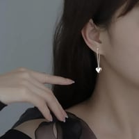 أقراط للنساء من الفضة 925 القلب سلسلة القرط مجوهرا...