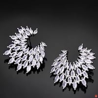 طقم أقراط قلادة مكون من 4 قطع فاخر للغاية للنساء م...