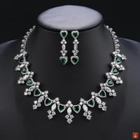 طقم زركون أنيقة متعددة الألوان