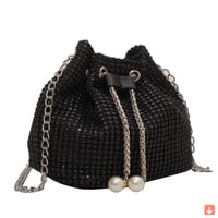 حقيبة كروس بودي بسلسلة للنساء ، أحادية اللون ، حجر...