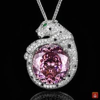 قلادة فاخرة على شكل دمعة مع تصميم تاج من الأحجار ا...