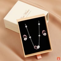 لى شكل قلب للنساء ، فضة إسترليني ، قلادات وأقراط