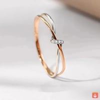 CAOSHI خواتم تصميم ملتوية فريدة من نوعها بلونين