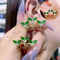 925 الفضة إبرة الأخضر زهرة أقراط للنساء تشكيلة متن...