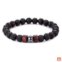 8 مللي متر الحجر البركاني سوار للرجال الحمم الخرز...