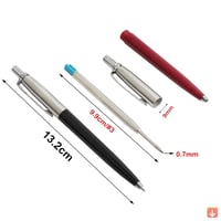 قلم حبر جاف لونين اسود +ازرق + 5حبر اضافي مجاني 2...