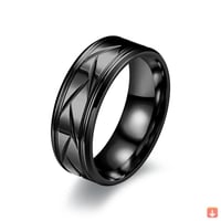 خاتم رجالي من الفضة اللون وعاء من الستانليس ستيل ا...