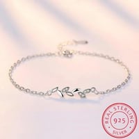 سوار من 925 فضة يترك سحر أساور للنساء من كريستال