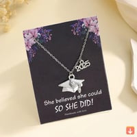 قلادة تخرج معمع بطاقة الفولاذ المقاوم للصدأ مجوهرا...