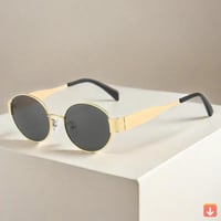 نظارات شمسية للنساء شكل بيضاوي معدنية نظارات UV400