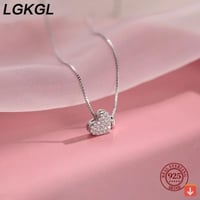 قلادة ماركة LGKGL جديد 925 من فضة لامعة مربع القلب