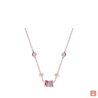 قلادة تصميم كوري متعدد الالوان من الفضة 925