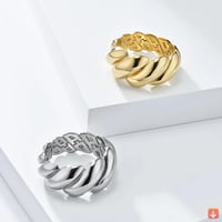 خاتم نقش بسيط نسائي فاخرنمط تويست الخبز التيتانيوم...