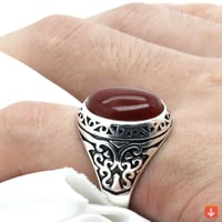 خاتم رجالي من الفضة الإسترليني عيار 925 خاتم للرجا...