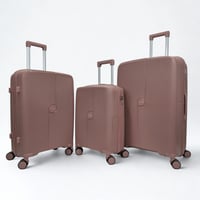 طقم حقائب سفر 3 قطع ضد الكسر وردي غامق
