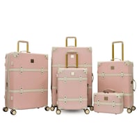 طقم حقائب سفر كلاسيك 5 قطع وردي