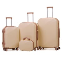 طقم حقائب سفر 4 قطع لون بيج روز