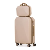 طقم حقائب سفر 4 قطع لون بيج ذهبي