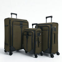 طقم حقائب سفر قماش 4 قطع فاخر بني