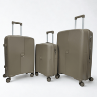 طقم حقائب سفر 3 قطع ضد الكسر بني فاتح