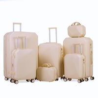 طقم حقائب سفر 7 قطع لون بيج