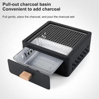 شواية فحم مربعة محمولة مع حوض فحم قابل للإزالة,