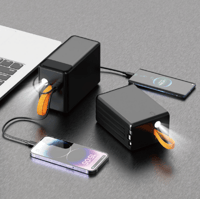 باور بنك 80 الف مع 3 كيابل مدمجة و 3 منافذ شحن و ا...