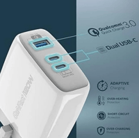 راس جداري 120 واط بمنفذين تايب سي ويواس بي - ابيض...