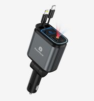 شاحن سيارة 120 واط مع إضاءة ليزر وكابلات مدمجة من...