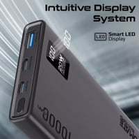 بنك طاقة فائق النحافة مع منفذ إدخال/إخراج USB-C بق...