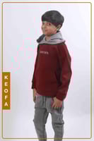 هودي عنابي ولادي بتطريز امامي