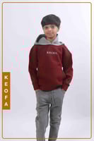 هودي عنابي ولادي بتطريز امامي