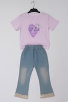 طقم مكون من قطعتين ( بنات ) لونين