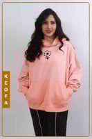 هودي اوفر سايز زهري مغسول جودة عالية بطباعة خلف وت...