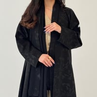 كتان مطبوع مشجر اكمام ضيقه