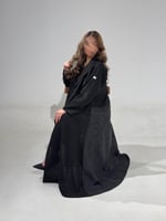 كتان اسود رسمي مع جاكار