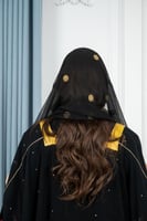 طرحة تل منثور تطريز ذهبي خفيف