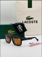 نظارة ماركة لاكوست عدسة بنية ذراع اسود