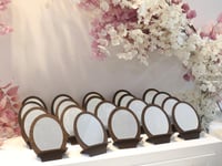 مرايا ميني خشبي بيضاوي